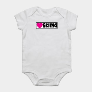 I LOVE SKIING MOUNTAINS SKIER SKI HEART Baby Bodysuit